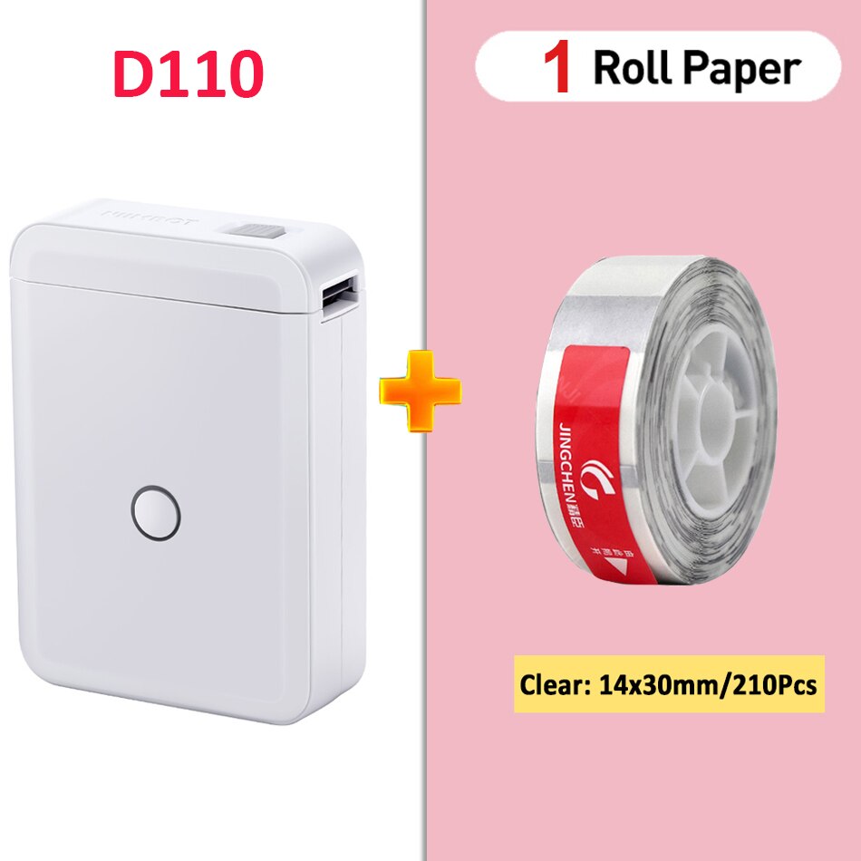 Niimbot D110 Label Maker Price Sticker Portable Bluetooth Thermal Label Printer and USB Cable DIY Date Sticker Label Machine: clear2