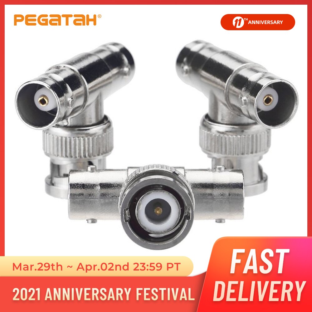 2pcs 5pcs 10pcs JR-B28 Right Angle tee BNC junction female male CCTV BNC Connector rg58 rg59 rg6 connector