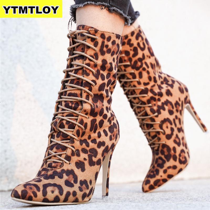 Größe 36-41 Frauen stiefel Schlange drucken Stiefeletten Für Frauen Spitz Hohe Ferse Schuhe Frau Herbst Winter hoch Fersen Leopard 599