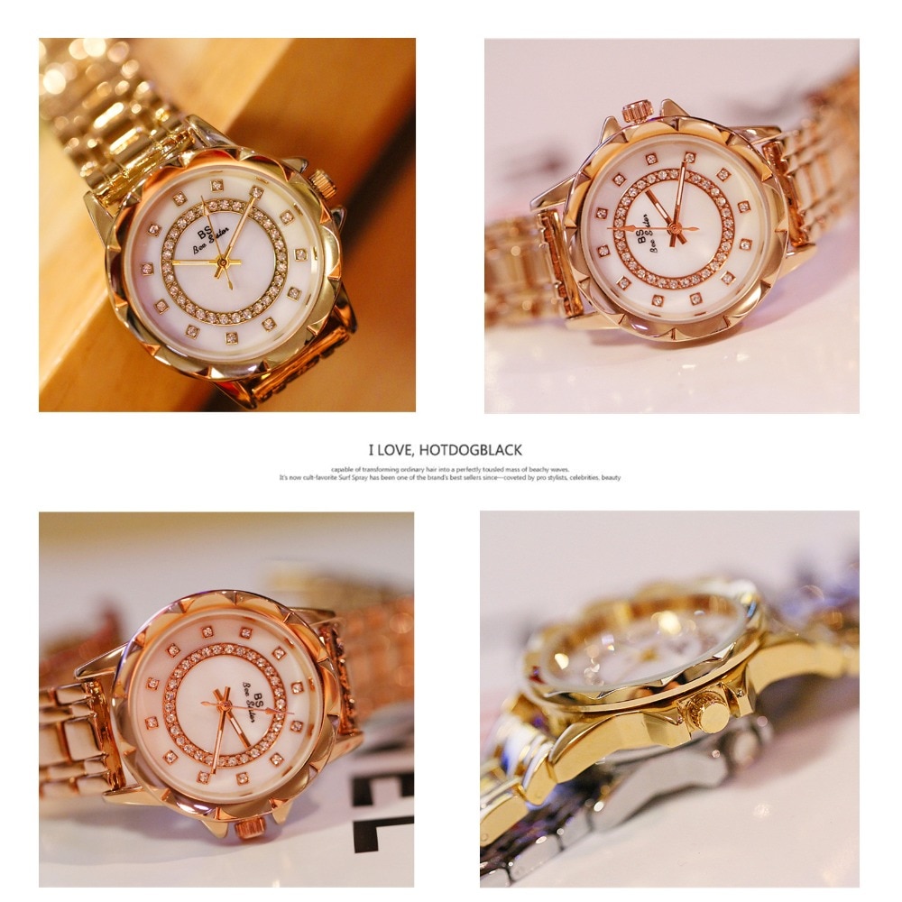 Diamant Vrouwen Luxe Horloge Strass Elegante Dames Horloges Gouden Klok Horloges Voor Vrouwen Relogio Feminino