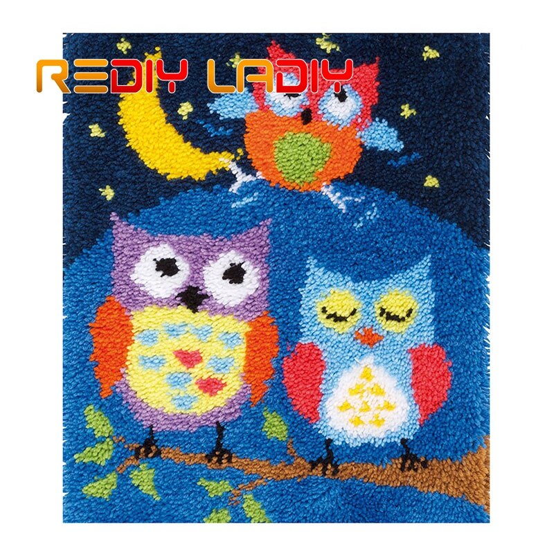 Kits de gancho de trava fazer seu próprio tapete marrom listra crocheting coxim diy tapete conjunto fio acrílico impresso lona hobby & artesanato: ZD671