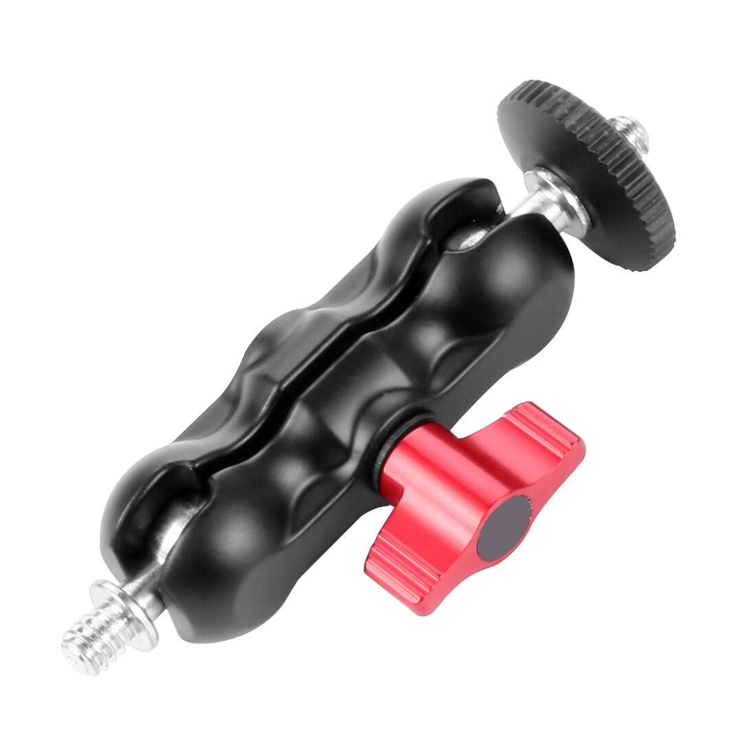 Chaussure chaude multifonction à double tête sphérique, pour trépied 1/4 pouces, bras magique, adaptateur Super pince articulé pour moniteur, lumière LED, appareil photo DSLR