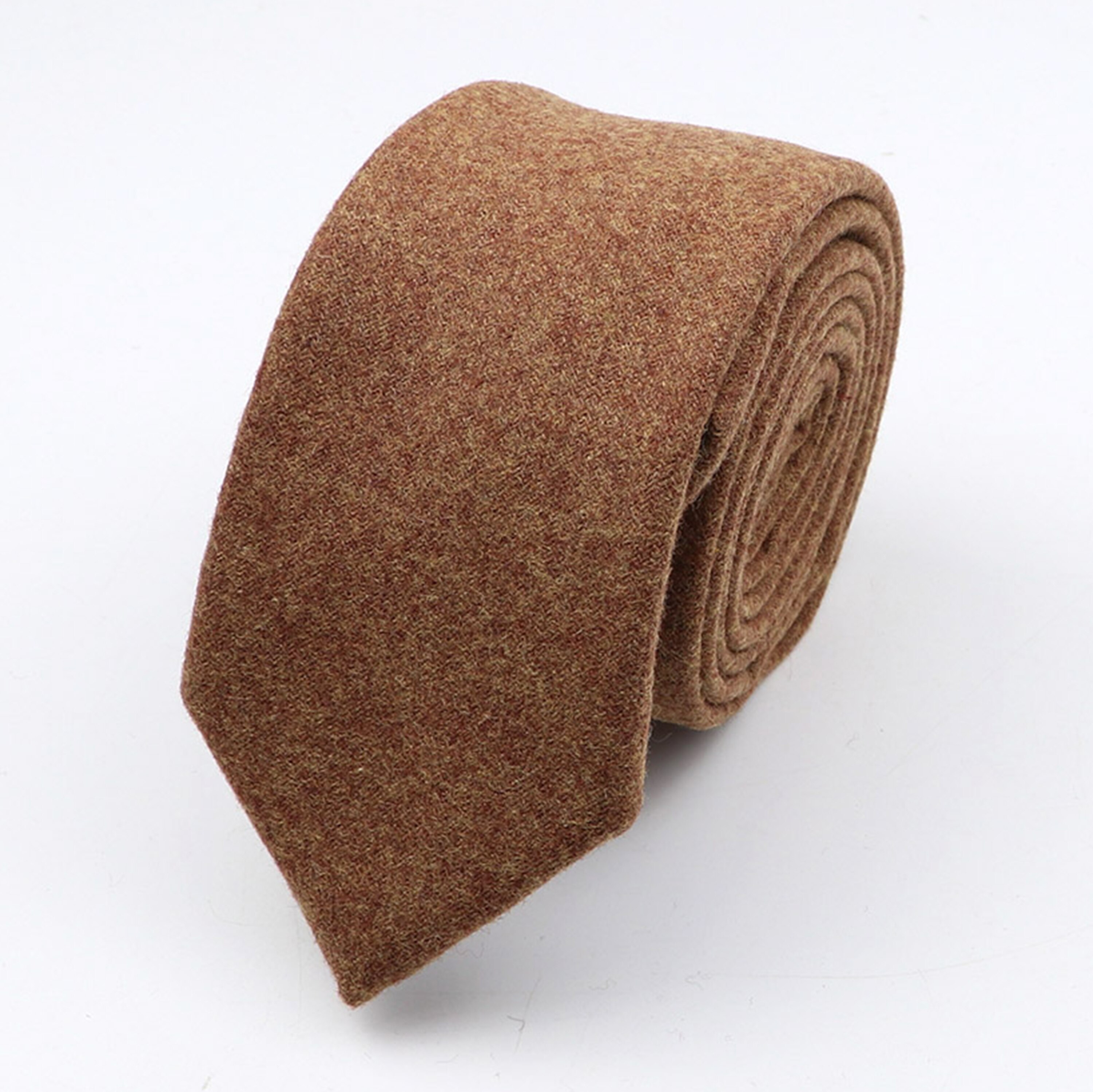 Corbata de lana de Cachemira gruesa para caballero, corbata de Color sólido de 7CM, estilo europeo Formal para de boda, ropa de , rojo, marrón, verde, gris