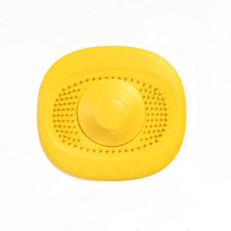 Cubiertas de drenaje para recoger el pelo de silicona, tapón para el pelo para baño, filtro colador para fregadero, cubiertas de drenaje para ducha, Protector de drenaje para bañera: Naranja