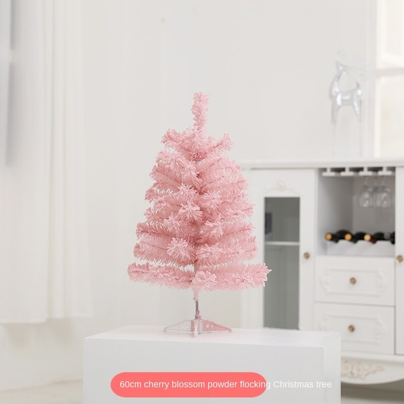 GY Christmas Pink Flocking Christmas Tree Set 1.2 M 1.5 M Shopping Window Home Decoration: A60cm