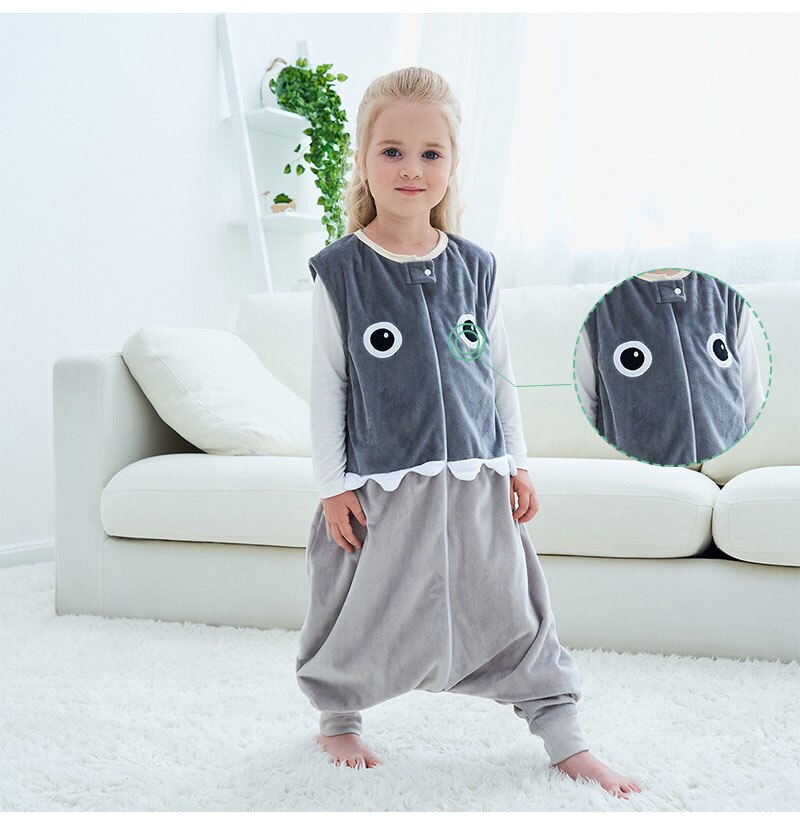 Baby Kleding Herfst En Winter Kinderen Slaapzak Baby Airconditioning Kleding Flanellen Pyjama Baby Slapen tas: Blue / L