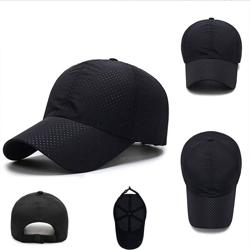 Custom Logo Unisex Solid Thin Mesh Portable Quick Dry Baseball Cap Men Breathable Uv Adjustable Snapback Hat Women Sun Hats