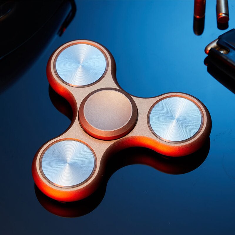 Aluminium Vingertop Gyro Rvs Vinger Gyro Magic Stress Roterende Fidget Spinner Kinetische Speelgoed Volwassen Speelgoed