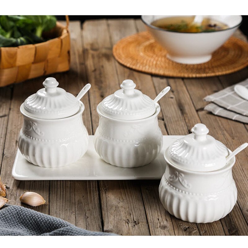 White French Court Style Salt Pepper Oil Dispenser For Kitchen Spice Organizer Storag Box Seasoning Box Kitchen Accessories