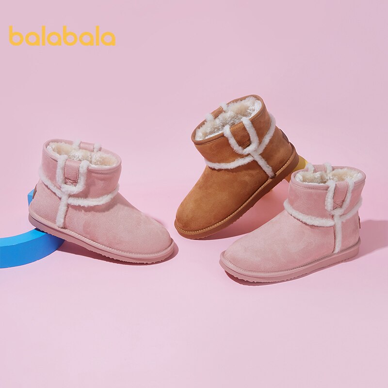 Balabala Inter Meisjes Mode Snowboots Verdikte Kinderen Katoenen Schoenen Warme Pluche Zachte Zool Meisjes Ski Laarzen