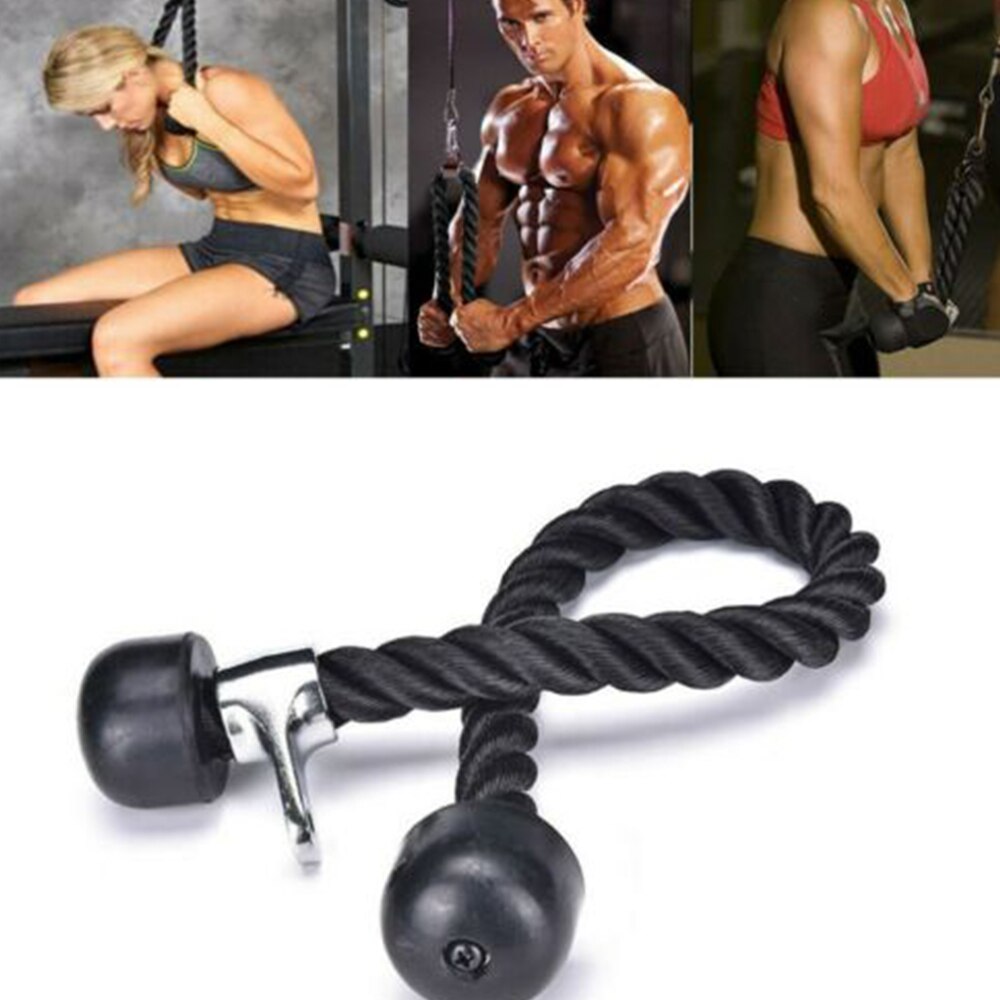 Nylon triceps biceps tau trening kabel skyve opp trekke ned press bar vedlegg