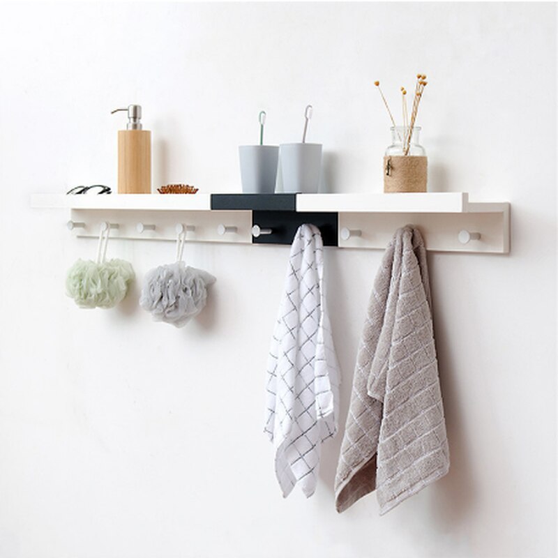 Estante de pared de madera para el hogar, organizador de artículos diversos, soporte de decoración de pared, colgador de llaves, estantes de almacenamiento con colgante WF