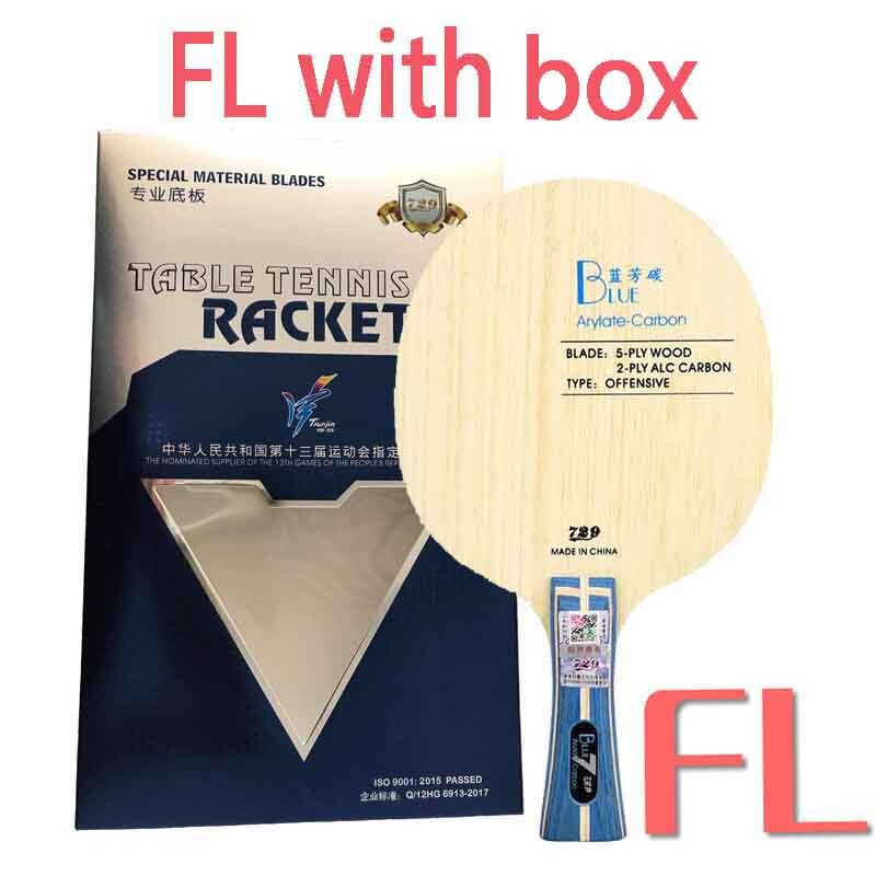 Friendship 729 Black Blue Yellow ALC Carbon Table Tennis Blade Offensive Ping Pong Racket Bat: Blue FL with box