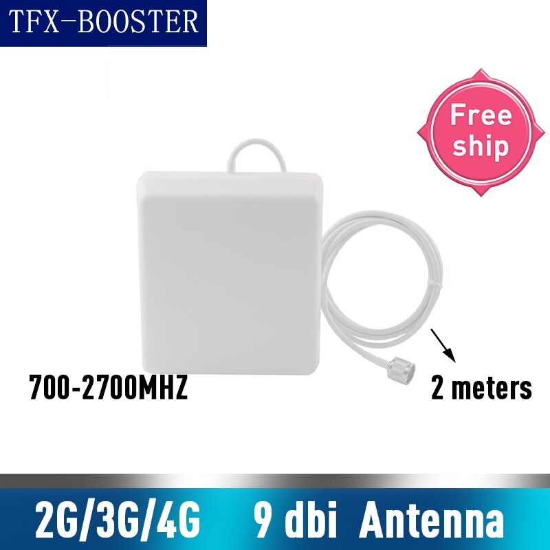 Ganho 9dbi exterior 9dbi da antena cdma umts gsm 700 2700 mhz do log do ganho 13dbi para a antena do painel do repetidor do impulsionador do telefone celular com cabo de 2m