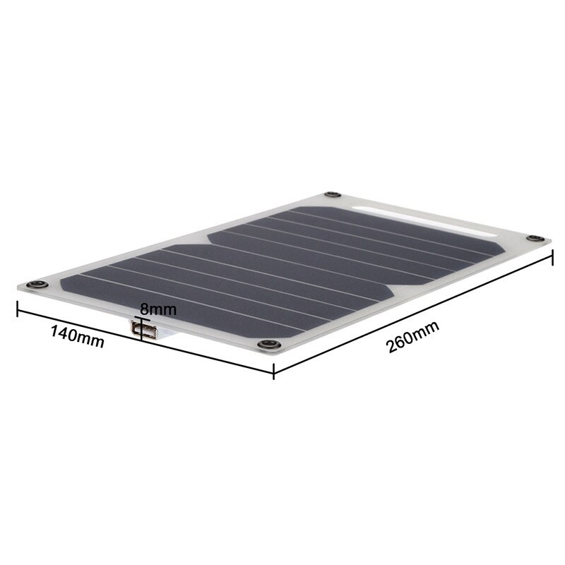 10W 5V Solar Panel 260X145mm Monocrystalline Silicon Solar Charging Panel Portable Environmental Protection Waterproof