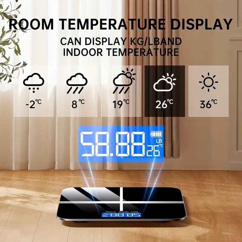 Hochpräzise Personenwaage mit großer Plattform und großem Fassungsvermögen, hintergrundbeleuchtetem LCD-Display, 390 Pfund Kapazität