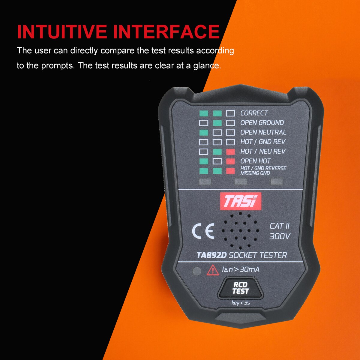 TASI Electric RCD Socket Tester Multifunctional Circuit Detector Ground Wire Zero Line Live Line Leakage Tester Voice Broadcast