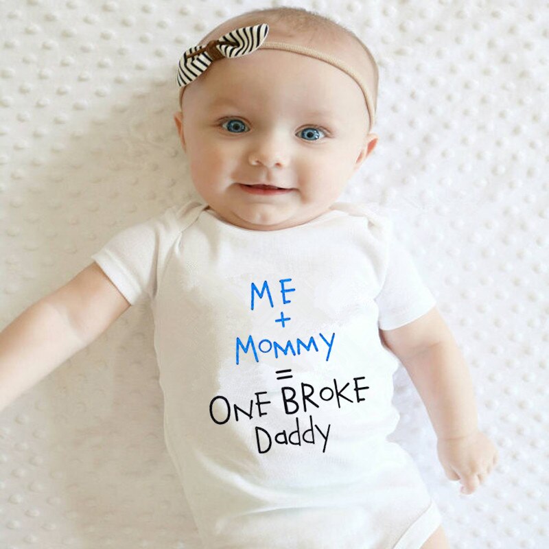 Summer Newborn Baby Clothes Boys Girls Cotton Body Funny Cute Kawaii Outfits Infant Short Sleeve Daddy Mom: 6M