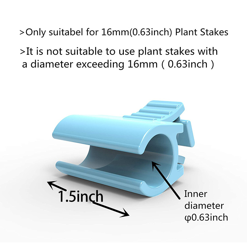 Clamps for Greenhouse Film Row Cover Netting Hoop Clips Frost Blanket for 16mm/0.62 inch Plant Stakes(12 Pack)