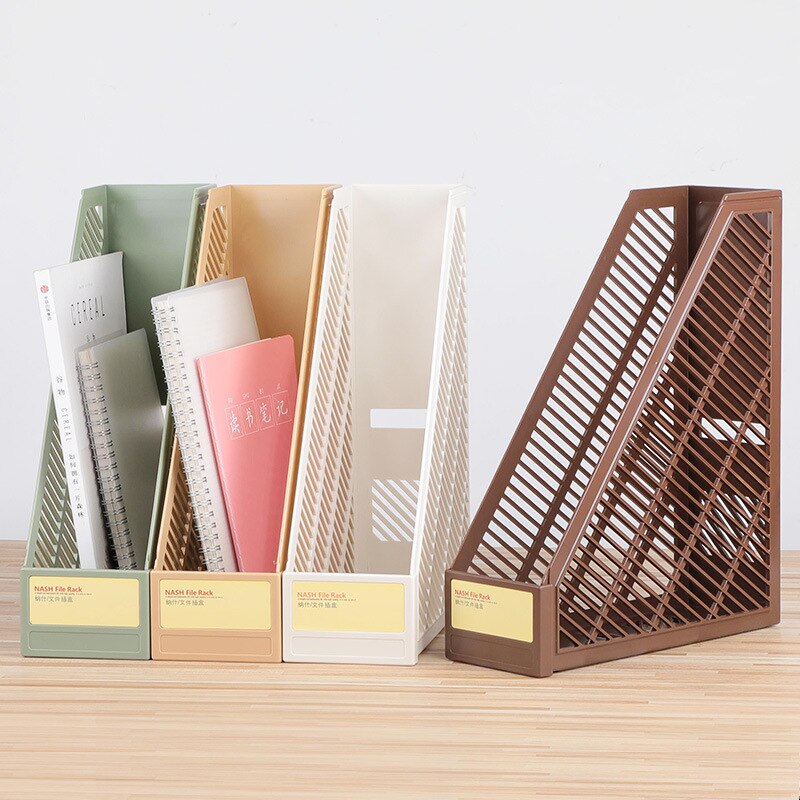 DIY Desk Organizer File Tray Book Stand Office School Desk Book Storage Box Bookends Book Shelf Stationery Organizer