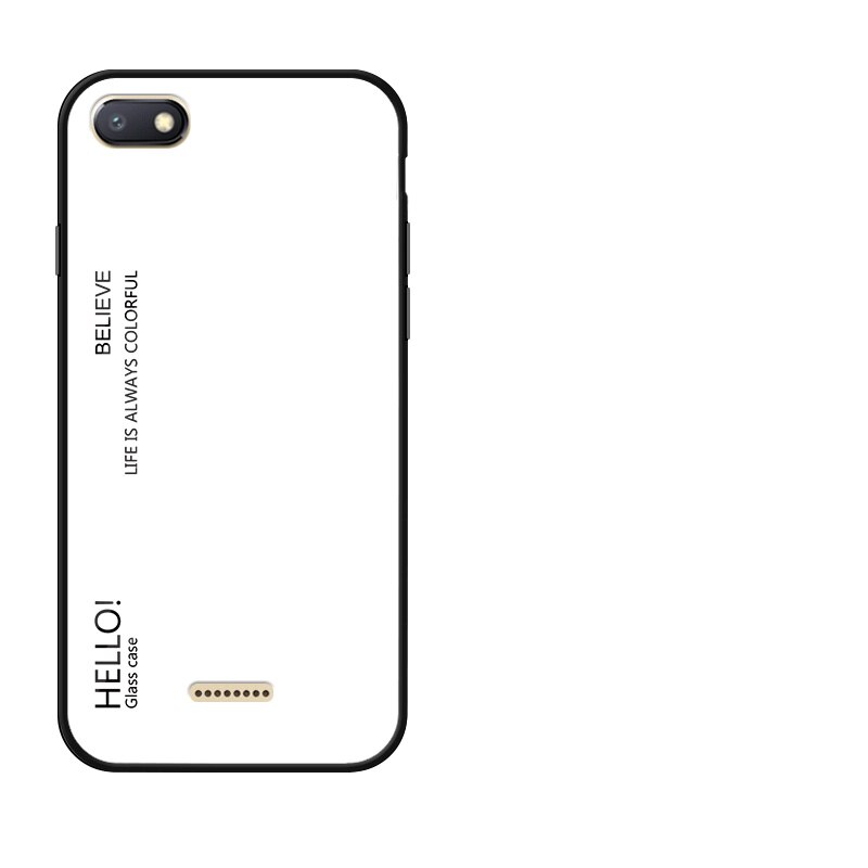 Redmi -6a hærdet glas gradient cover til xiaomi redmi 6 redmi 6a on 5.45 " sort silikone kofanger glascover til redmi 6: Til redmi 6 / Hvidt telefoncover