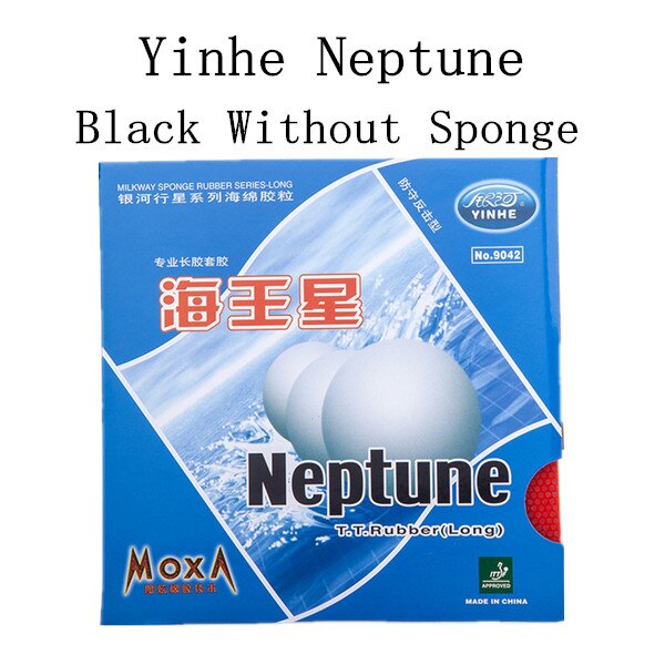 1x Galaxy / Milky Way / Yinhe Neptune Long Pips-Out Table Tennis (PingPong) Rubber With Sponge: black Without Sponge