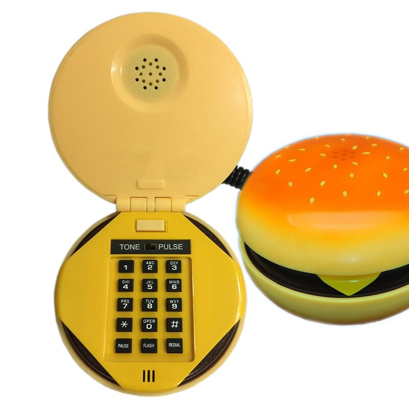 Hamburger Telefoon - Decoratieve Landlijn Telefoon - Huisdecoratie - Draaischijf