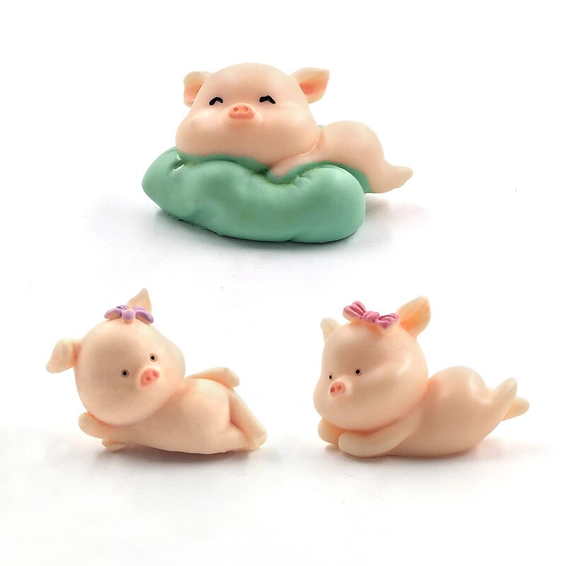 Hars Ambachtelijke mini Leuk Varken beeldje Dier Model Mos micro landschap home decor miniatuur fairy tuin decoratie accessoires