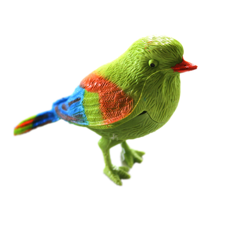 1 stk plastik lyd stemmestyring aktivere kvidrende sang fugl sjovt legetøj til børn