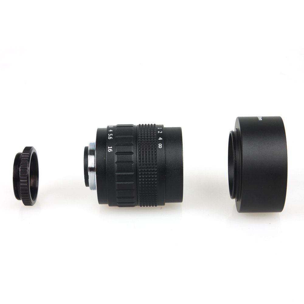 FUJIAN 35mm F1.7 CCTV TV Movie lens + C Mount +Macro ring + metal Lens hood for Nikon 1 AW1 S2 J5 J4 J3 J2 J1 V3 V2 V1 C-NI