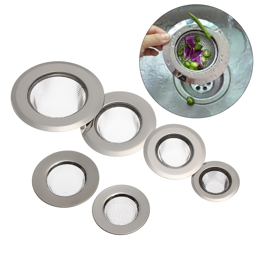Kitchen Sink Strainer Drain Hole Filter Trap Metal Sink Strainer Stainless Steel Bath Sink Hair Catcher Drain Waste Screen