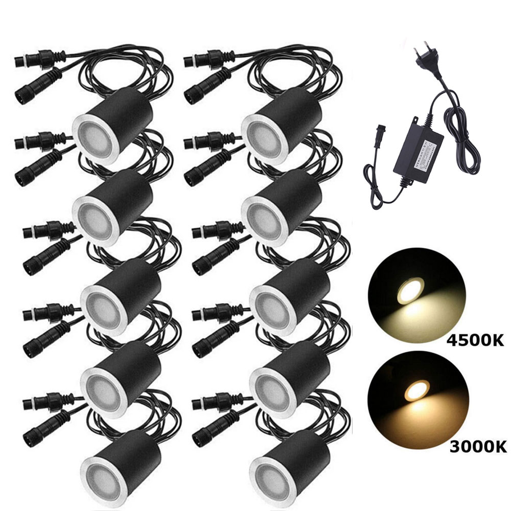 12V LED Deck Licht Wasserdichte IP67 Unterirdischen Lampe 32mm 0,6 W/stück Landschaft Garten Einbau LED Deck beleuchtung Treppen Scheinwerfer