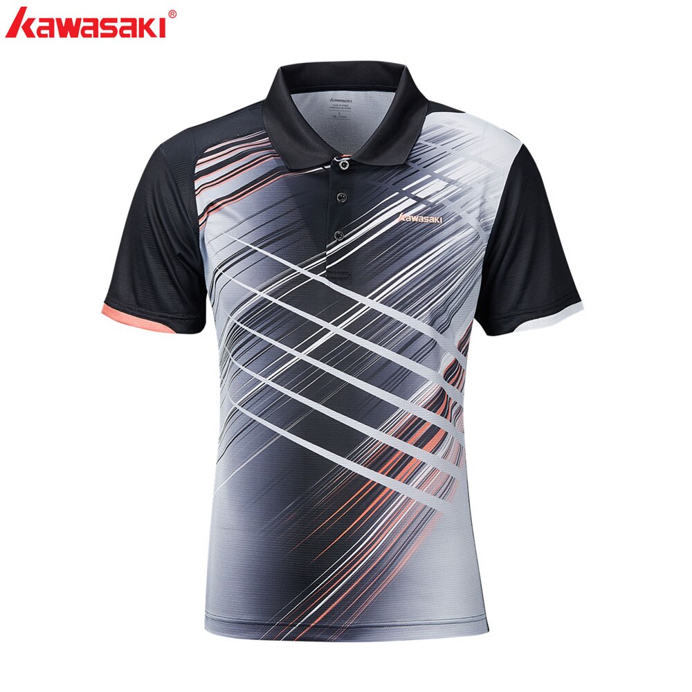 Original Kawasaki Brands Men Collar Shirts Short Sleeve Quick Dry Polyester Women Tennis T-Shirt Sports Clothing For Couple: ST-S1106Men / M