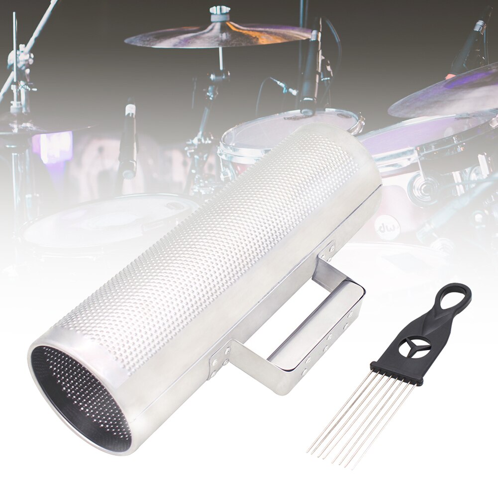 Instrument de musique à Percussion en métal, tonneau de sable, jouet pour enfants avec brosse de grattage, accessoires d&#39;équipement de musique