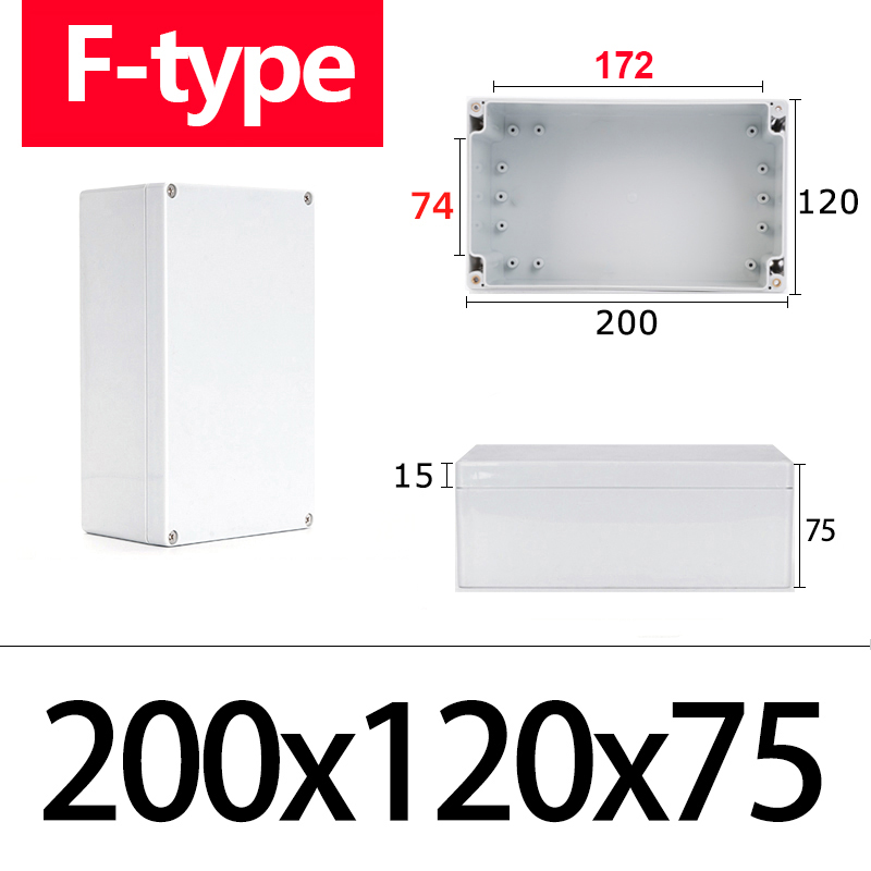 Boîte de jonction étanche ABS de type F, matériau, boîtier en plastique Ip67, coffre-fort électronique pour l'extérieur, boîte de bouton d'alimentation pour moniteur: WHITE