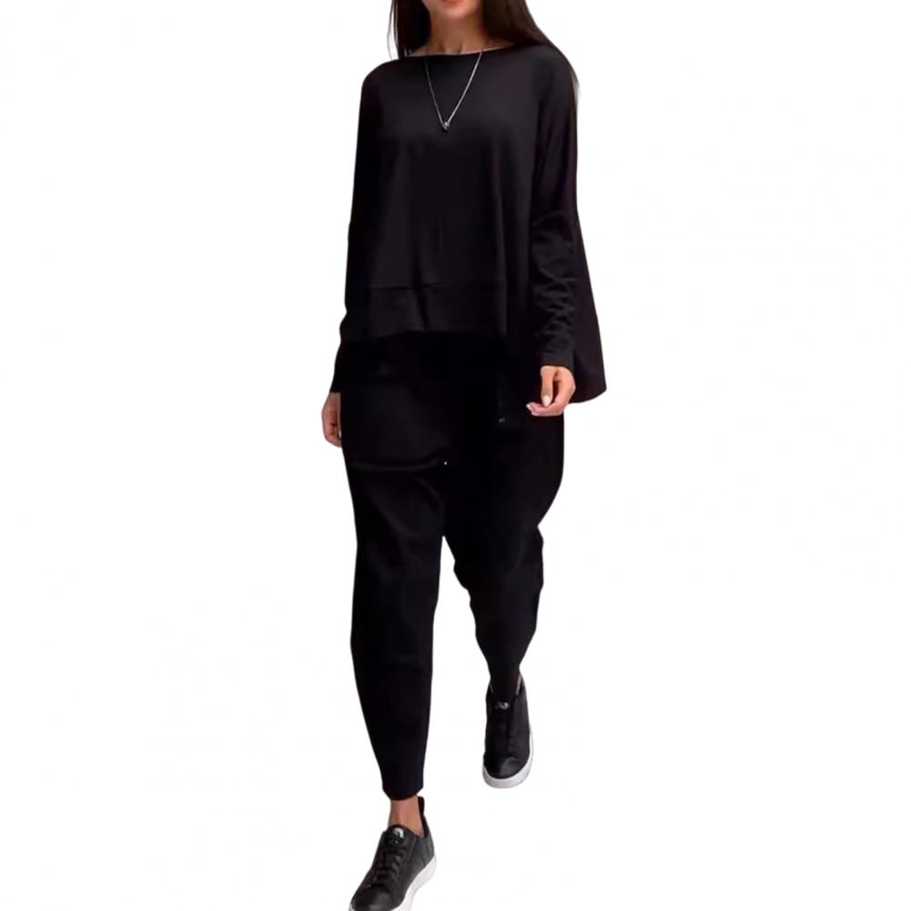 Dam Outfit Set Chic Löst Cirkulär Halsringning Syntetiska Fibrer main image 0