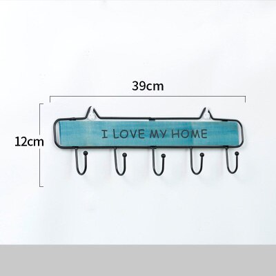 Rack Hooks 3 Size Modern Silplicity Style Wooden Wall-mounted Shelving Hook Storage Rack Home Decorative Hook Key Hook Coat Rack: BLUE5