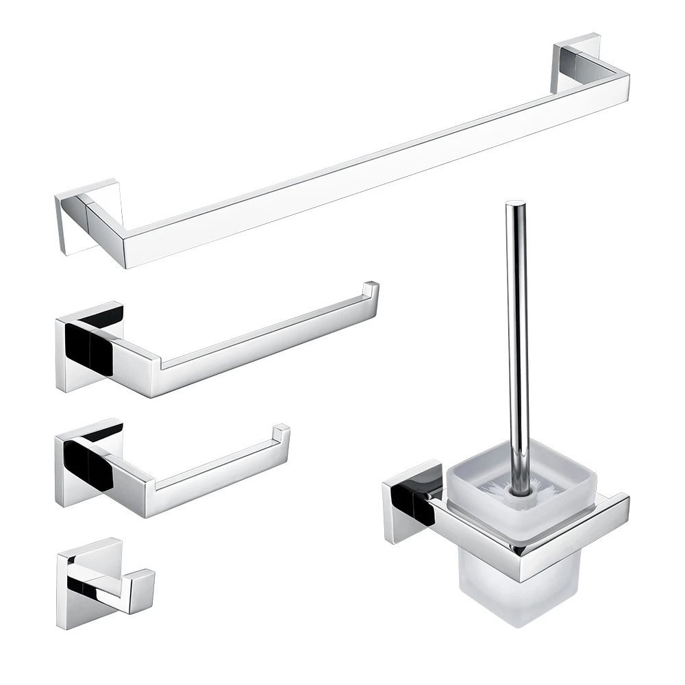 Hoogwaardige Roestvrijstalen Badkameraccessoires Hardware Rol Papierhouder Handdoekrek Toiletborstelhouder Handdoekplank