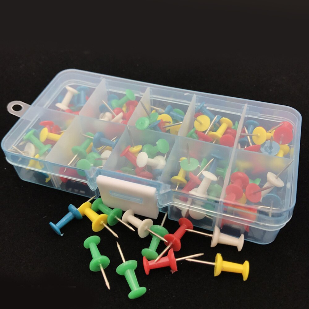 100pcs Map Pin Practical Durable Colorful Pushpins Steel Map Tack Push Map for Office Home