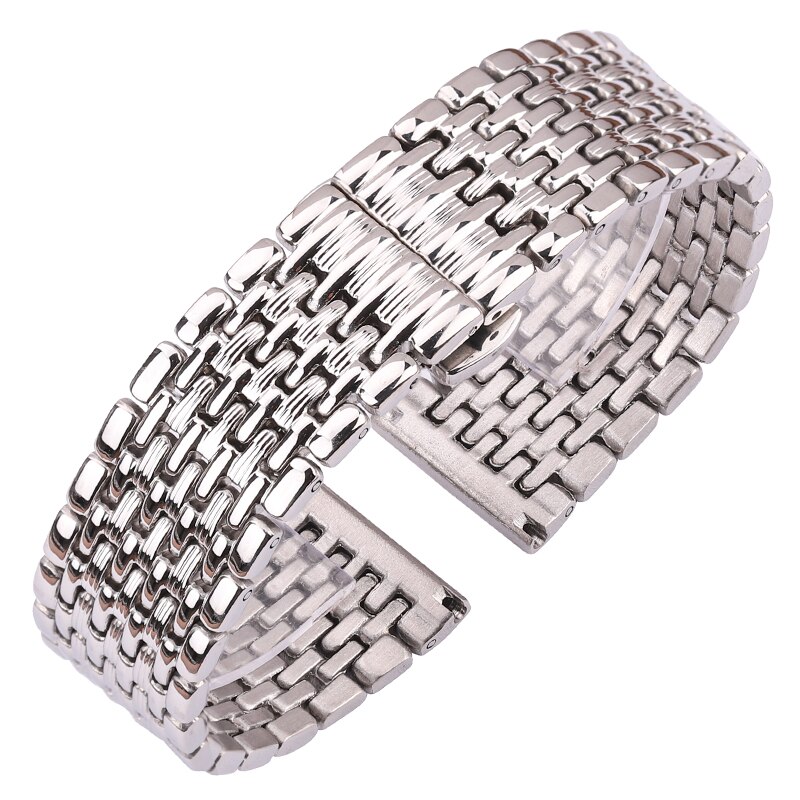 Roestvrijstalen horlogeband armband dames heren 16mm 18mm 20mm 22mm zilver rechte uiteinde horlogeband horloge accessoires: 16mm