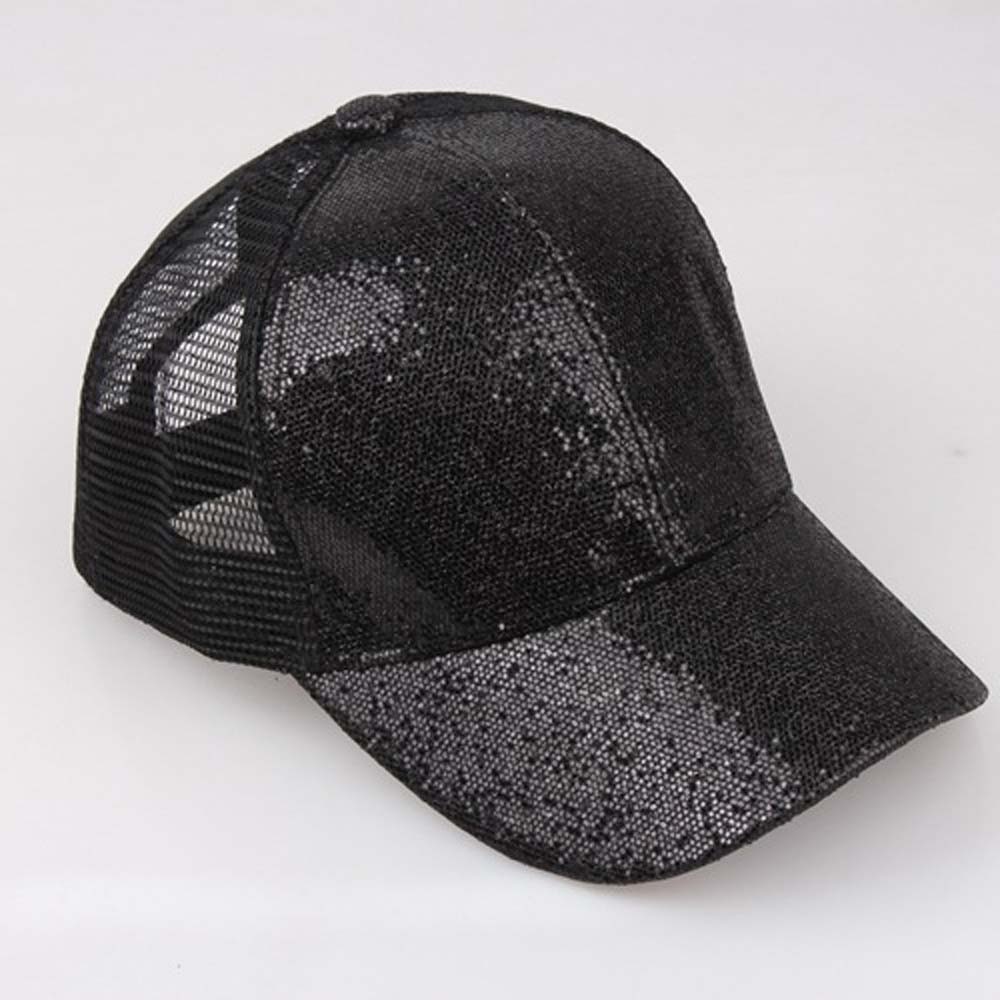 30 # sombrero de Golf para hombre, gorras de baloncesto, gorras de béisbol para hombres, mujeres, chicas, coletas, gorras de béisbol, lentejuelas, moño brillante desordenado, gorras, gorras