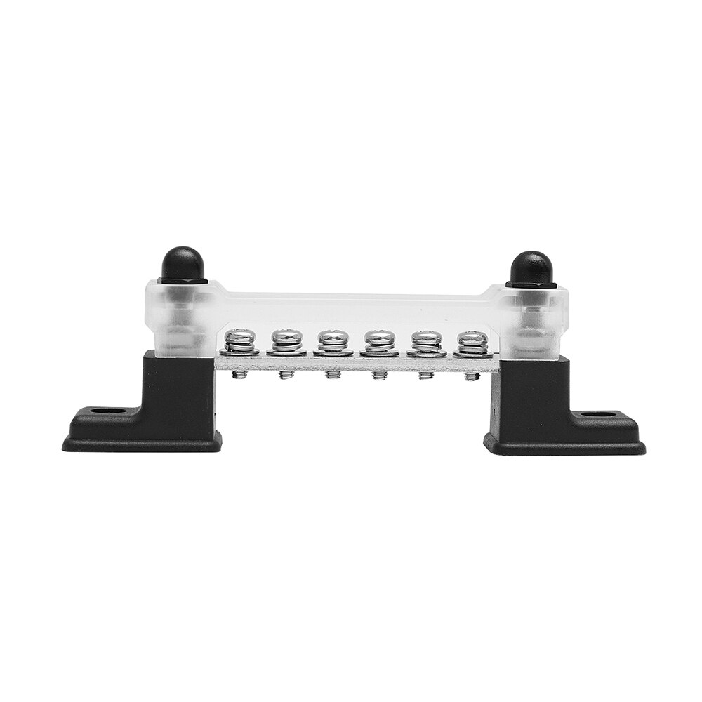 Universal 6 Terminal 130A/150A BusBar Block & Cover for Car Boat Marine Power Distribution Terminal Block 6 Screws + 2 Studs