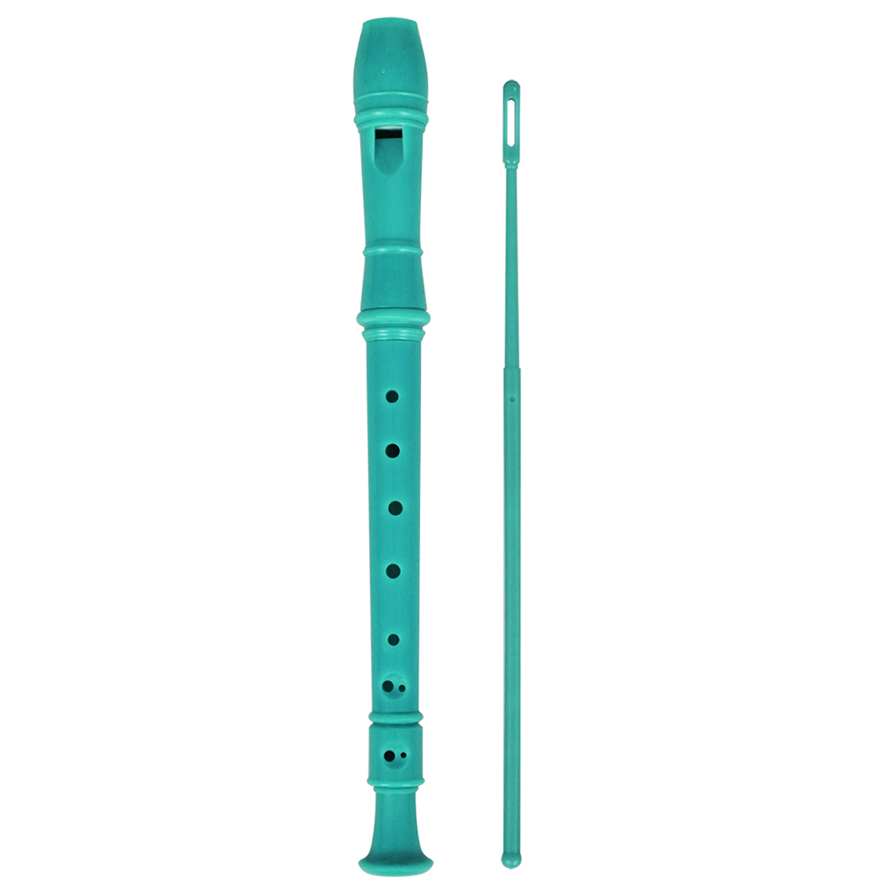 ABS Soprano Descant Recorder Clarinet 8 Holes German Style C Key with Fingering Chart Cleaning Stick for Kids Beginners: Dark Cyan