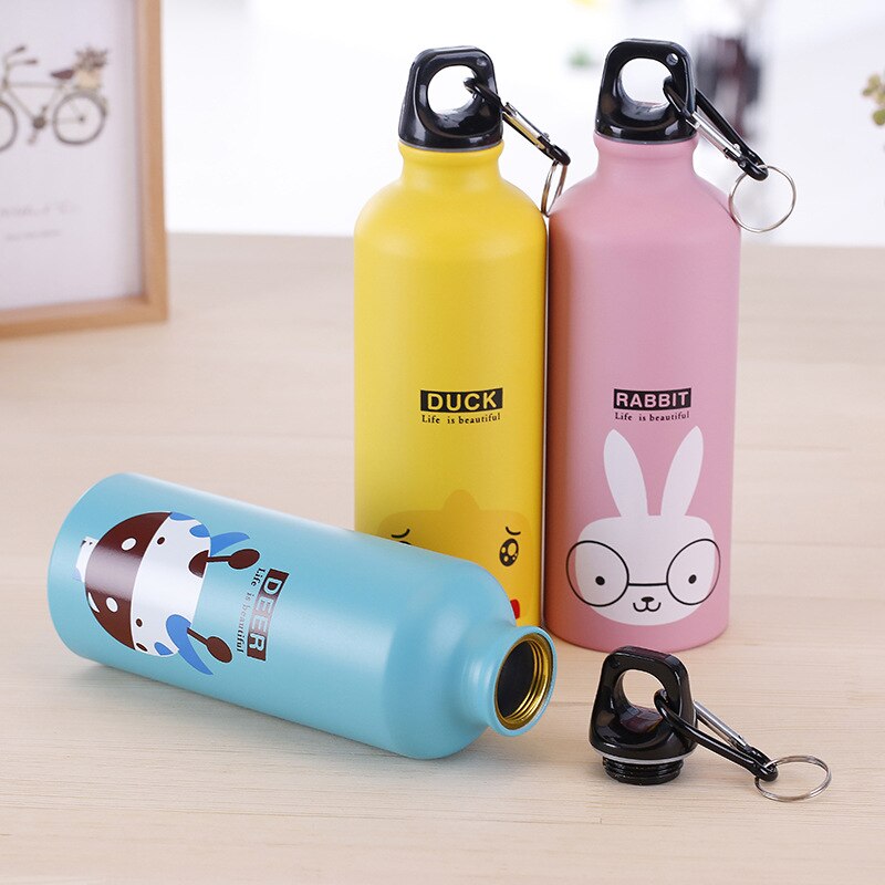 Kids Travel Water Bottle Cute Cartoons Animal Pattern Bottle Cup School Office Bottle Outdoor Sport Hiking Climping Drinking Cup