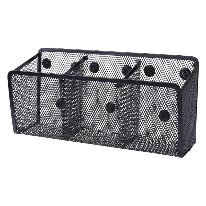 Metall netting magnetisk kurv oppbevaringsboks tavle kritt penn blyant makeup 19qa: C