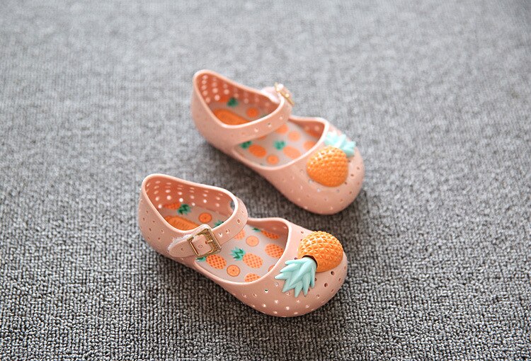 mini SED sandały dziecięce dzieci dziewczyna moda dziura galaretki buty maluch miękkie buty plażbyć winnym ananas antypoślizgowe cukierki buty SH078