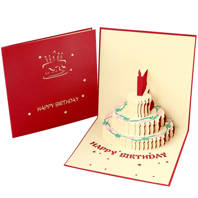 3D Pop Up Cards Cake Birthday Card Anniversary Postcard Greeting Cards: birthday craft