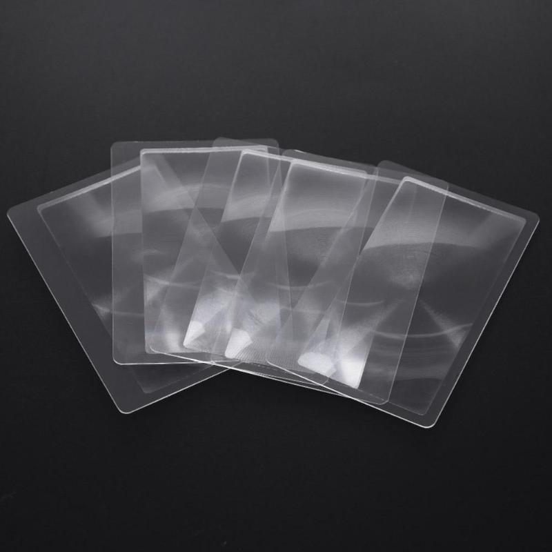 Fresnel lentilles loupe transparente Portable, loupe en plastique 3X en forme de carte de crédit 5 pièces