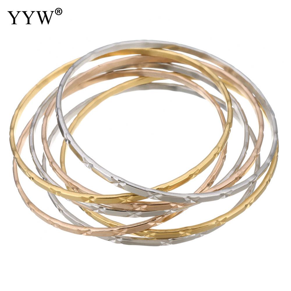 Party Meisje Sieraden Armbanden Bloem Cut Rvs Armbanden &amp; Bangle Set Voor Vrouwen 7 stks/set