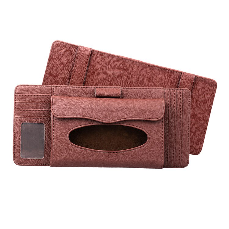 Lichee Patroon Draagbare 4 Disc Capaciteit DVD CD Case voor Auto Media Opslag CD Tas-20: brown